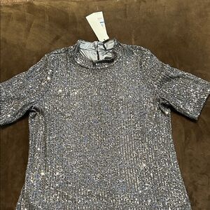 NWT Calvin Klein Metallic Gray Top size XL